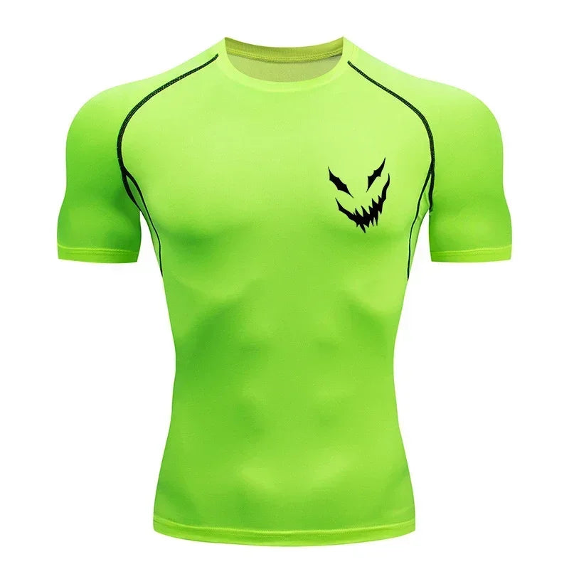 Bull Print Athletic Quick Dry Compression Shirts T-Shirts