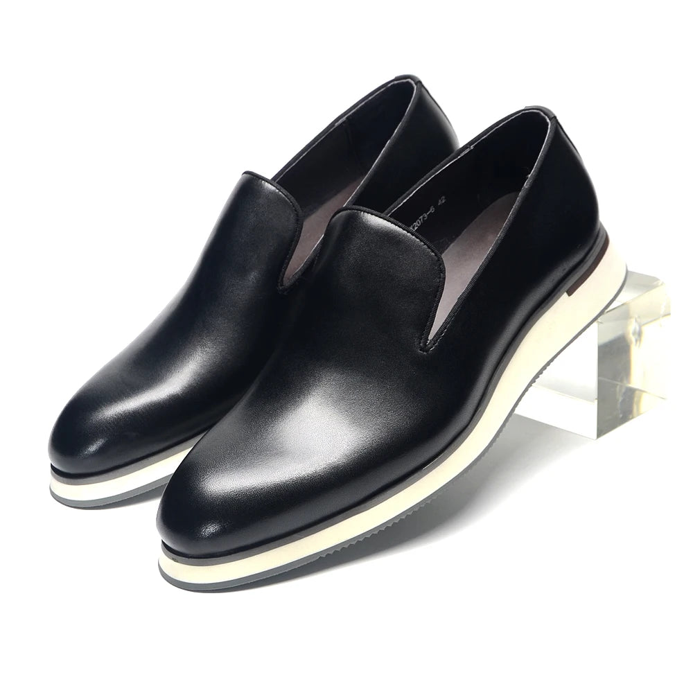 Classic Genuine Leather Loafer, Luxury Handmade Minimalist Style