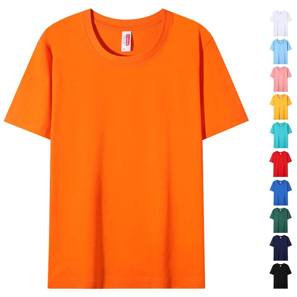 Plain Round Neck Cotton T-shirt Unisex