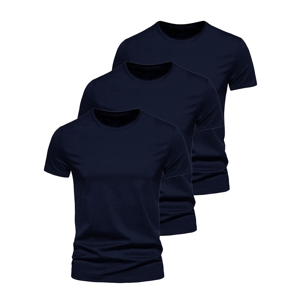 3Pcs Plain O-neck T-shirt