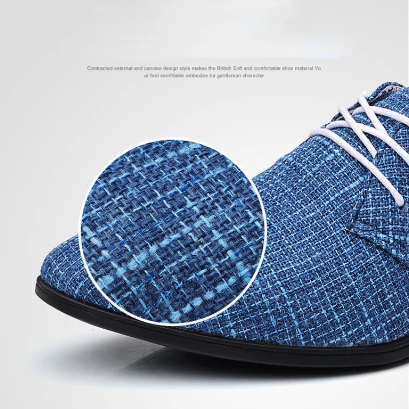 Breathable Pointed Toe Linen Oxford Shoes