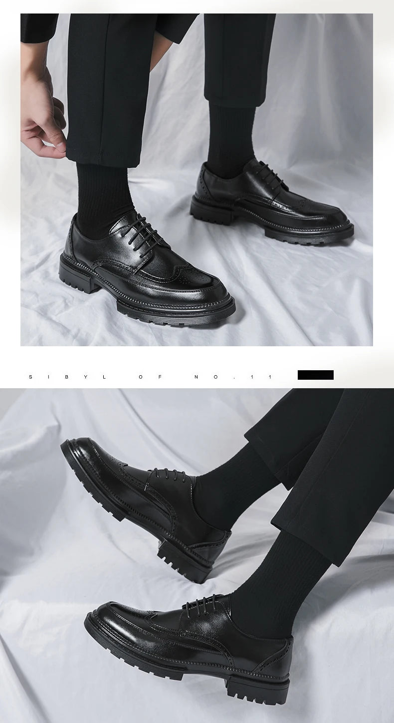 British Brock Style Leather Shoes