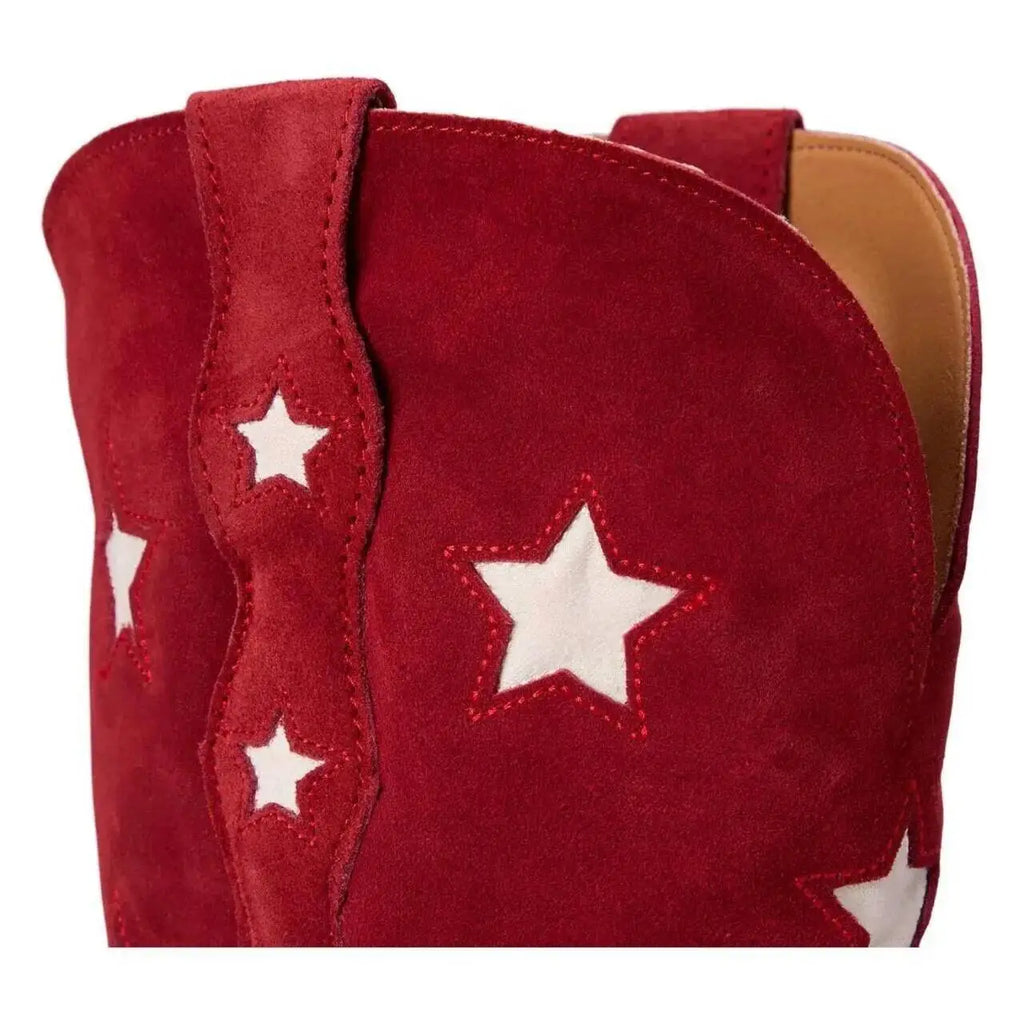 Five-Pointed Star Tassel Red Western Long Boots