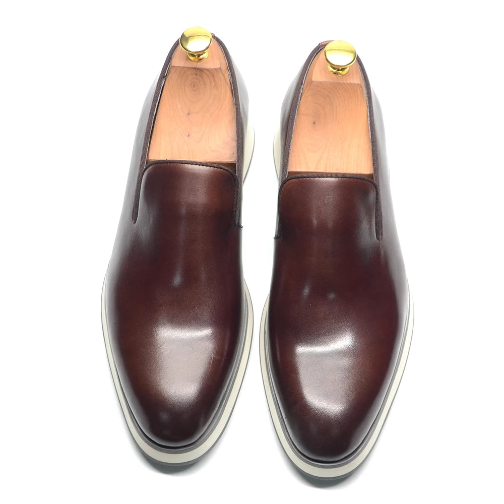 Classic Genuine Leather Loafer, Luxury Handmade Minimalist Style