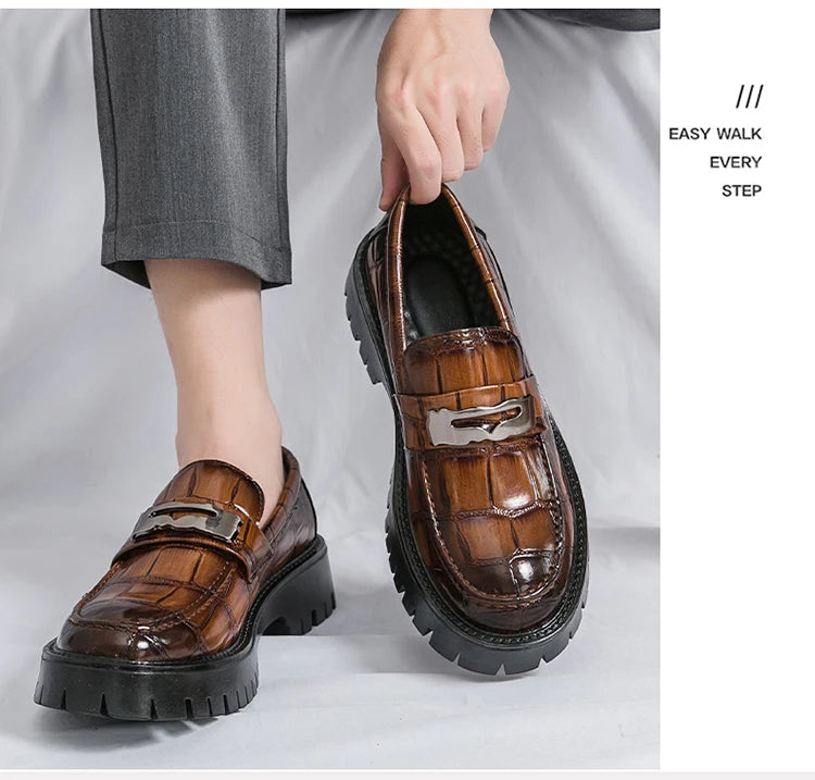 STRONGSHEN Casual Leather Loafers