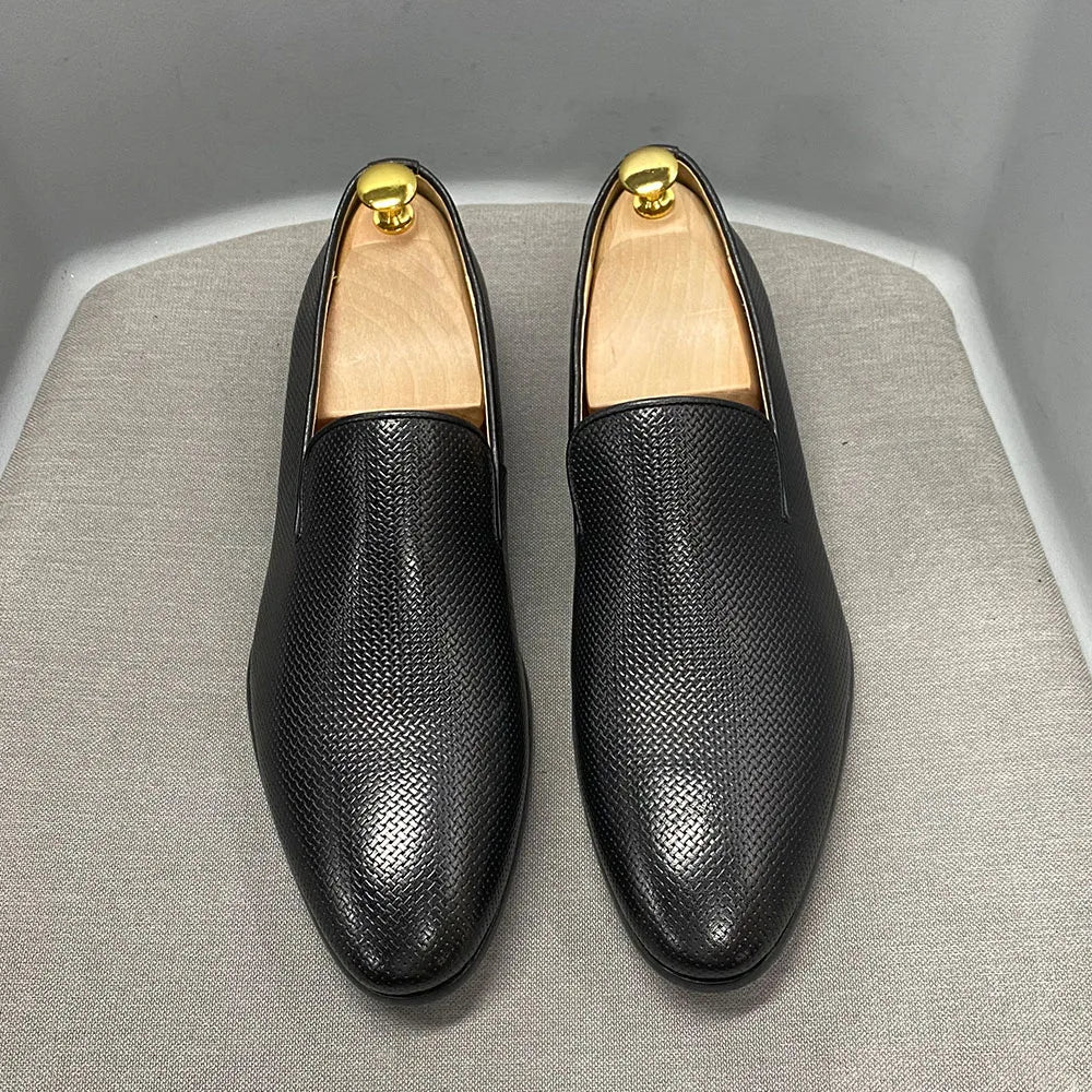 Men's Genuine Leather Slip-On Casual Pointed Toe Loafer