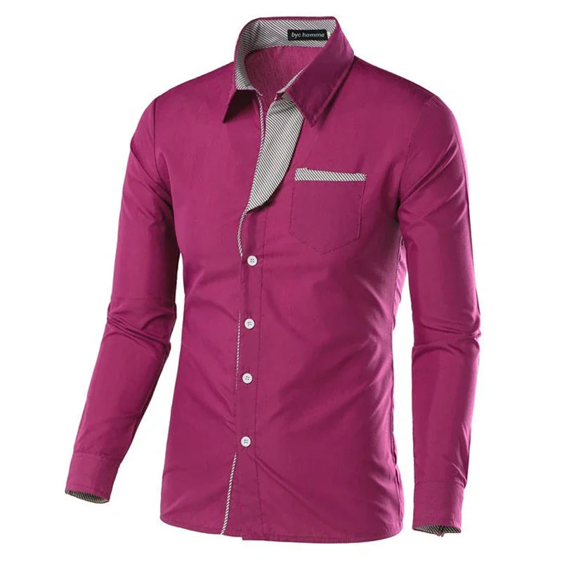Long Sleeved Slim Fit Striped Shirts