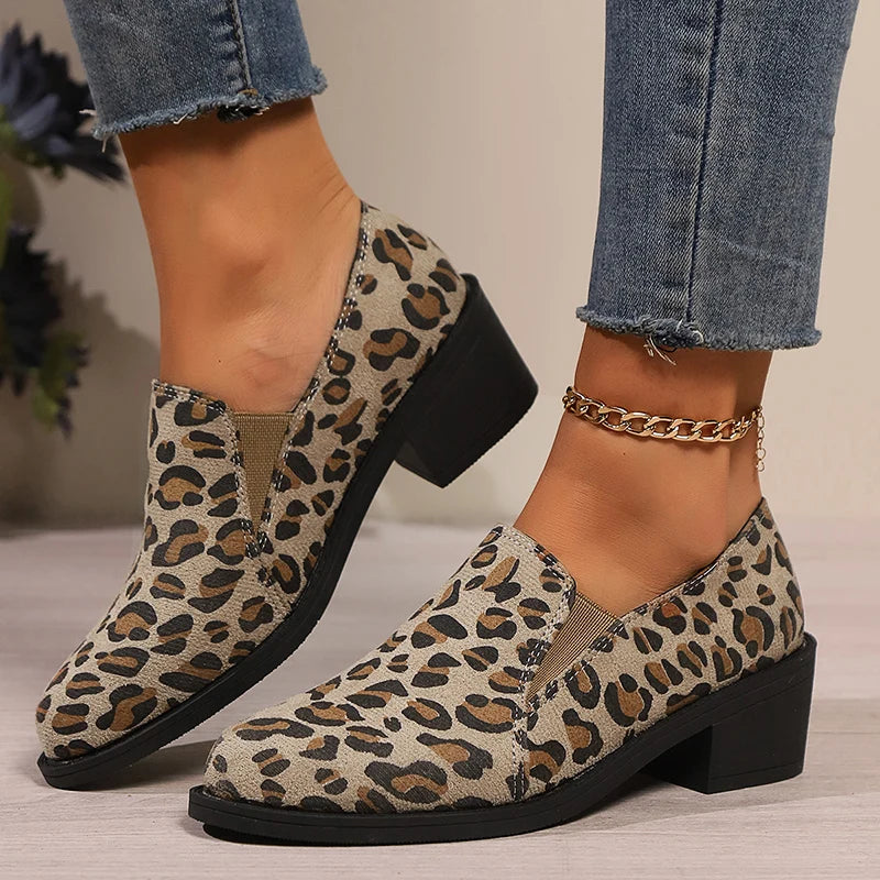 Leopard Print Penny Loafers