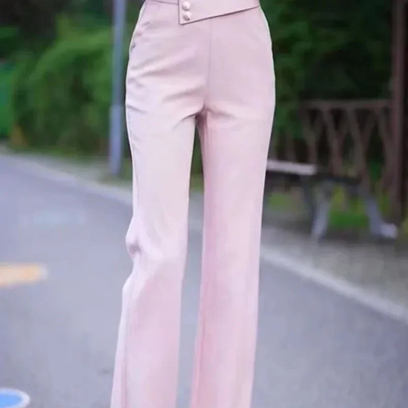 Classic Aesthetic Chic and Elegant Slacks Women's Flare Trousers Pants