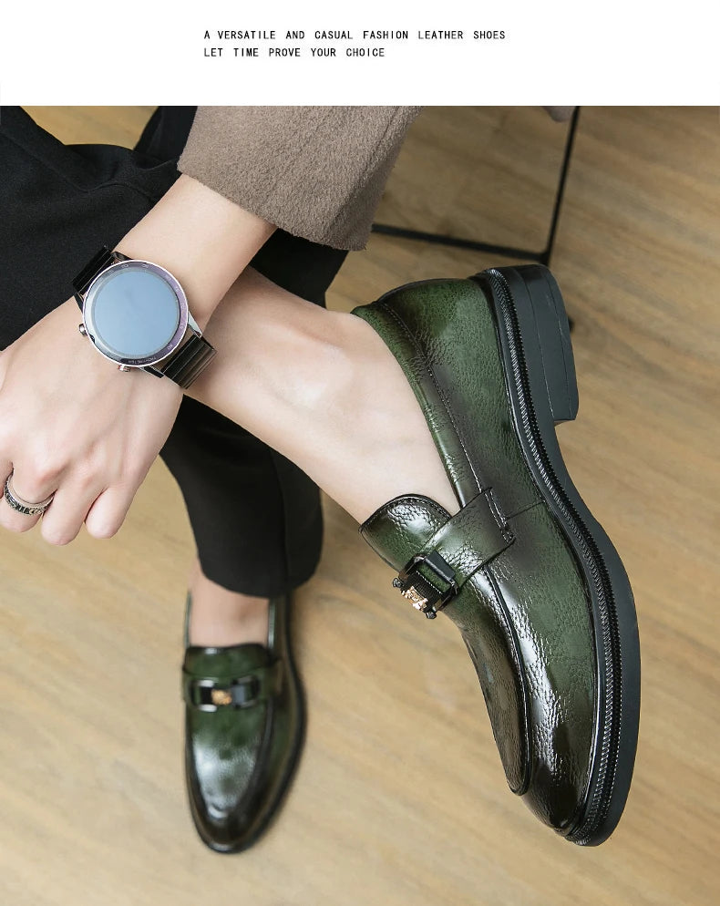 Leather British Style Casual Slip-on Breathable Loafers