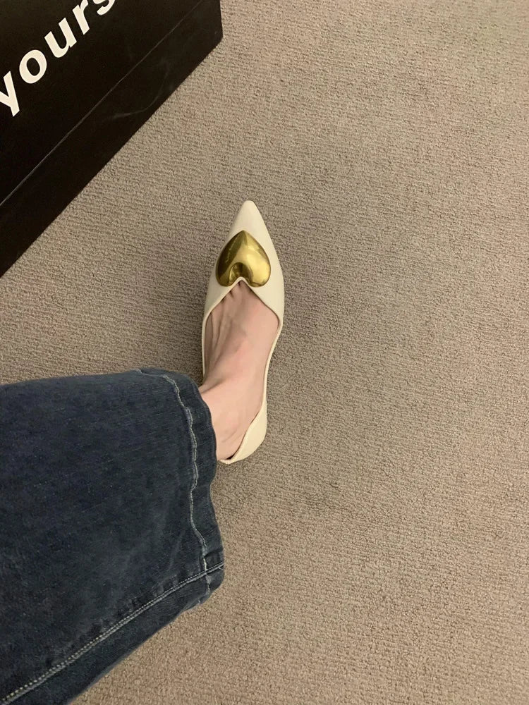 Elegant Black Flat Bottomed Single Shoes