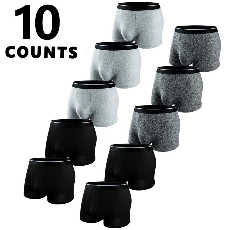 10 Pieces of Men's Solid Color Underwear