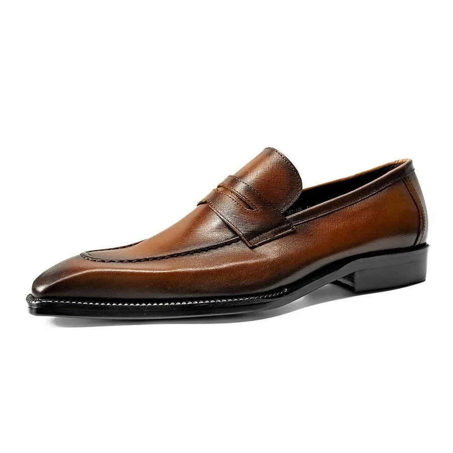 Genuine Leather Mens Slip On Loafers