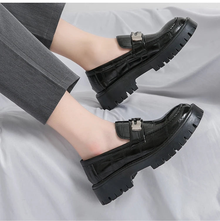 STRONGSHEN Casual Leather Loafers