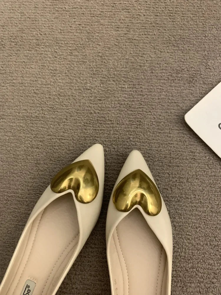 Elegant Black Flat Bottomed Single Shoes