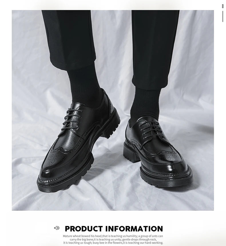 British Brock Style Leather Shoes