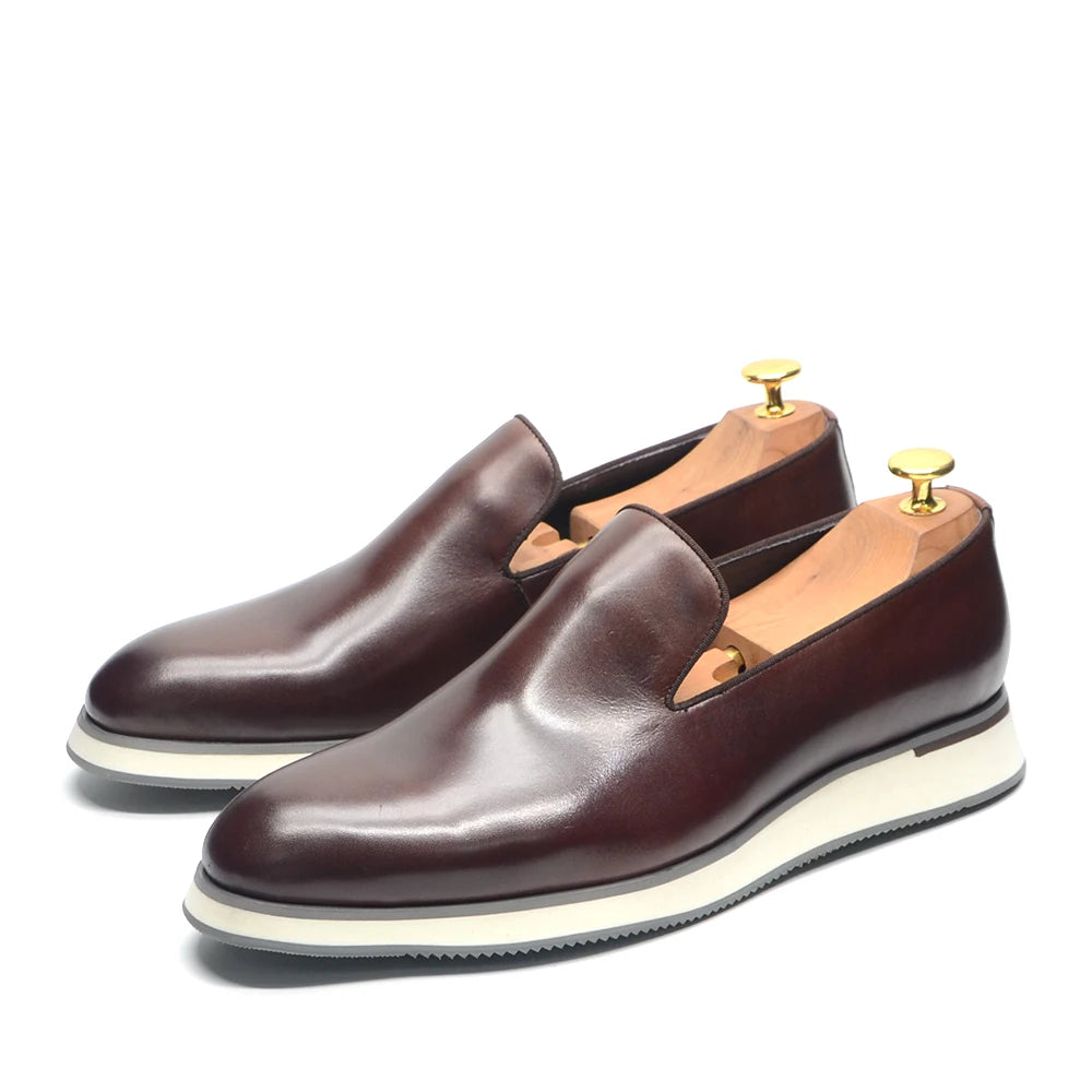Classic Genuine Leather Loafer, Luxury Handmade Minimalist Style