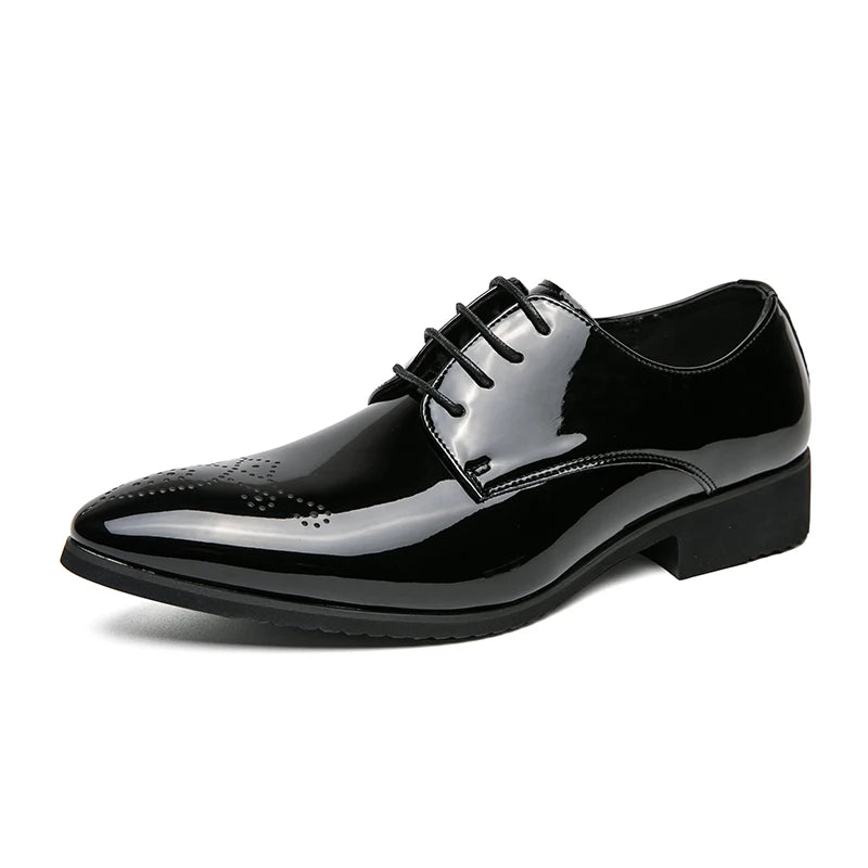 Pointed Formal  Lace-Up Leather Oxfords Shoes