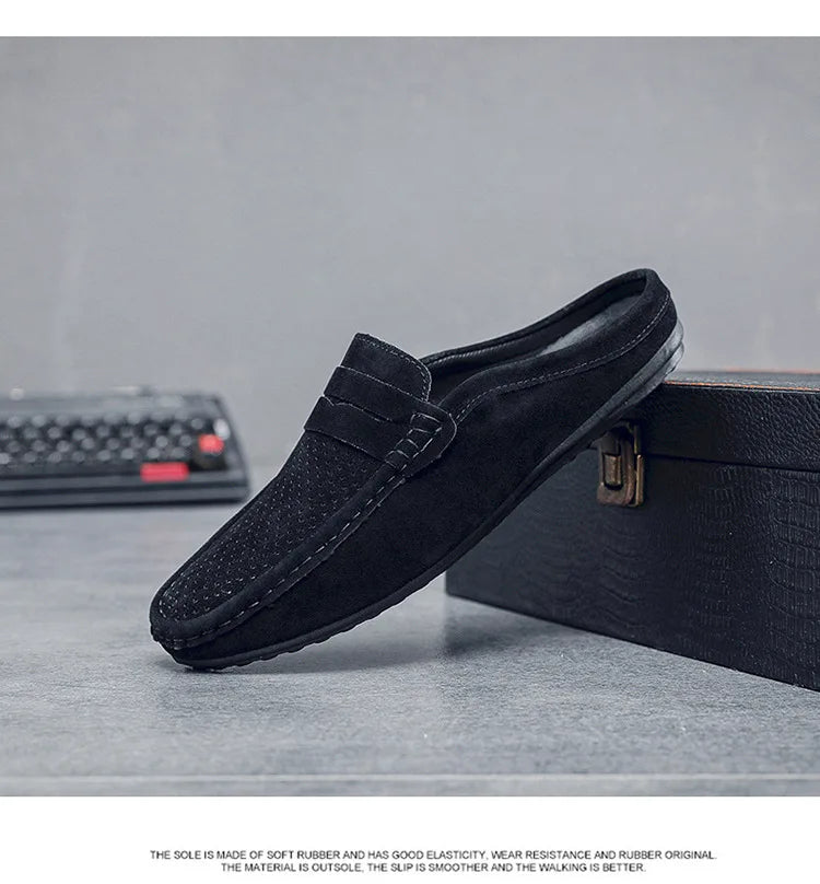 Men's Doudou Shoes Half Support Breathable Baotou Half Slippers Loafer Shoes