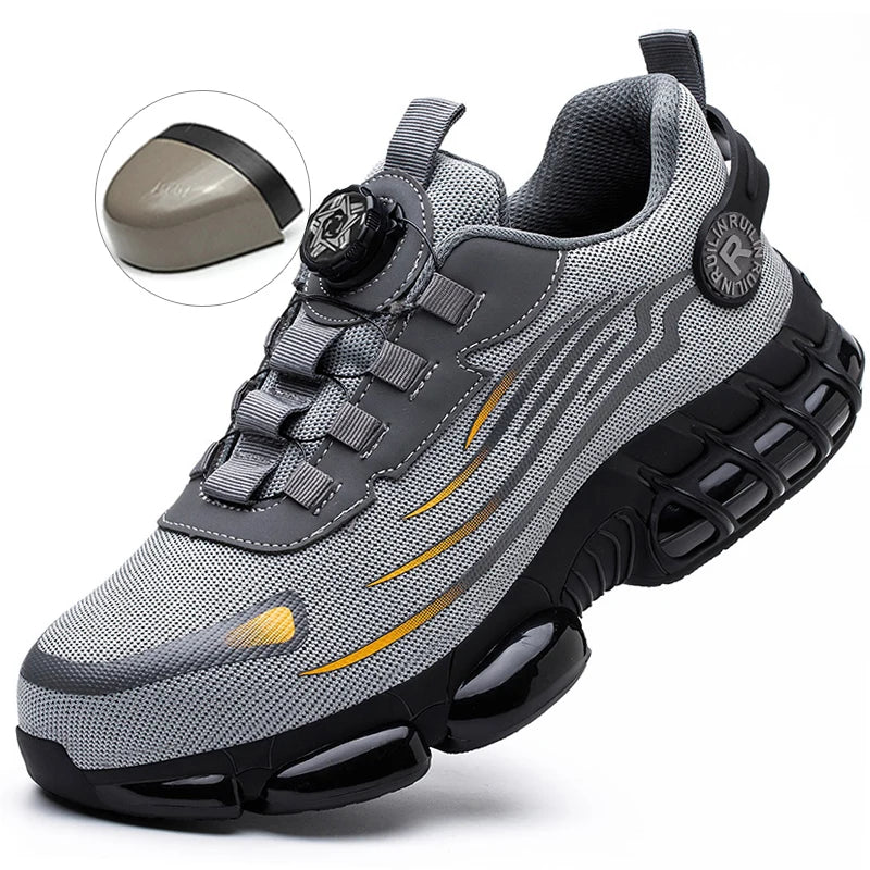 Indestructible Steel Toe Slip Resistant Abrasion Resistant Work Shoes Men Tough and Comfortable