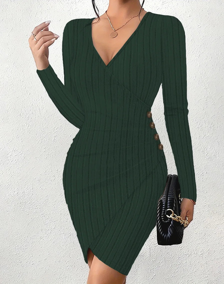 Sexy Satin Cocktail Sequin Dress