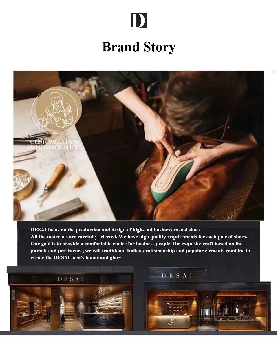 DESAI Genuine Leather Classic Italian Oxfords