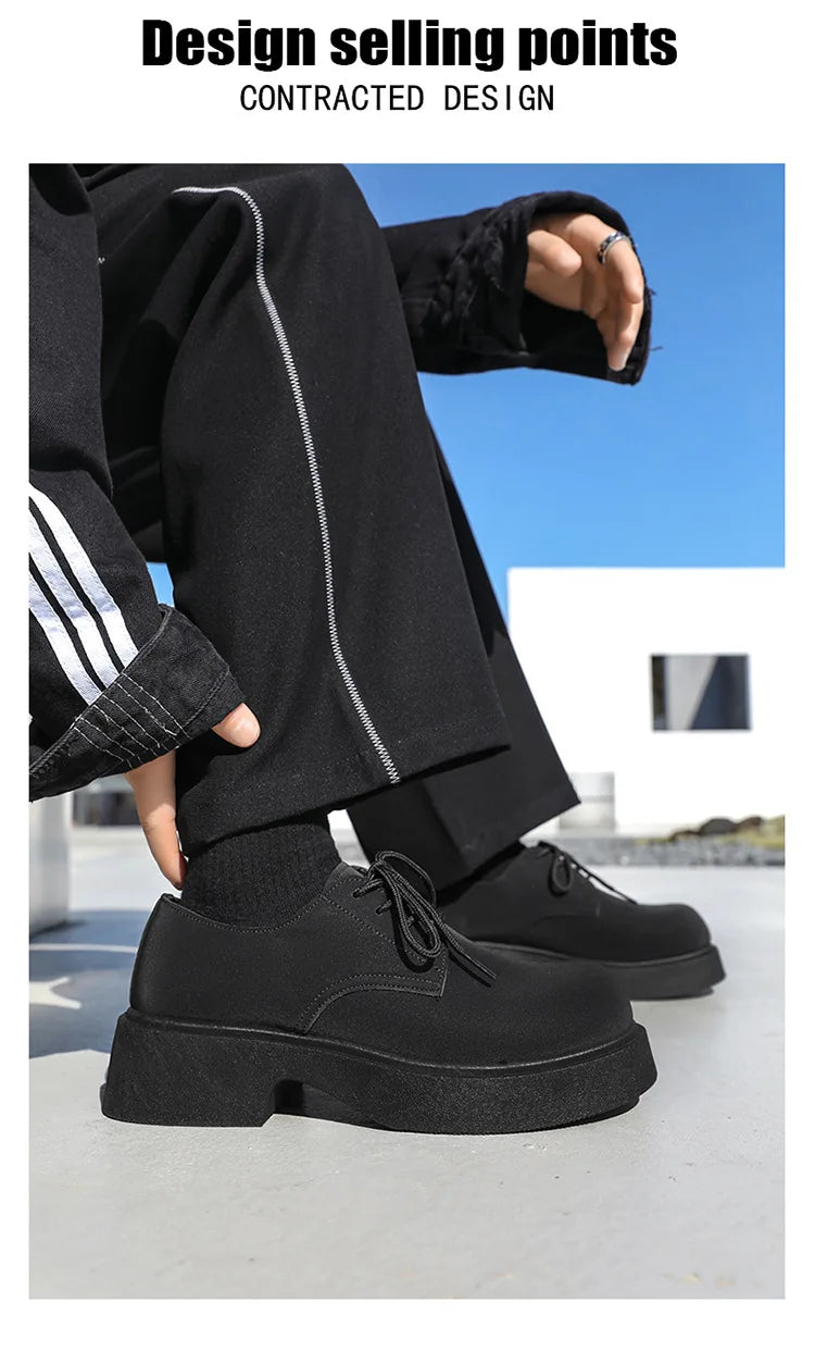 Classic British-Style Round-Toe Youth Streetwear Leather Shoes