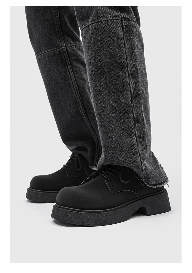 Classic British-Style Round-Toe Youth Streetwear Leather Shoes