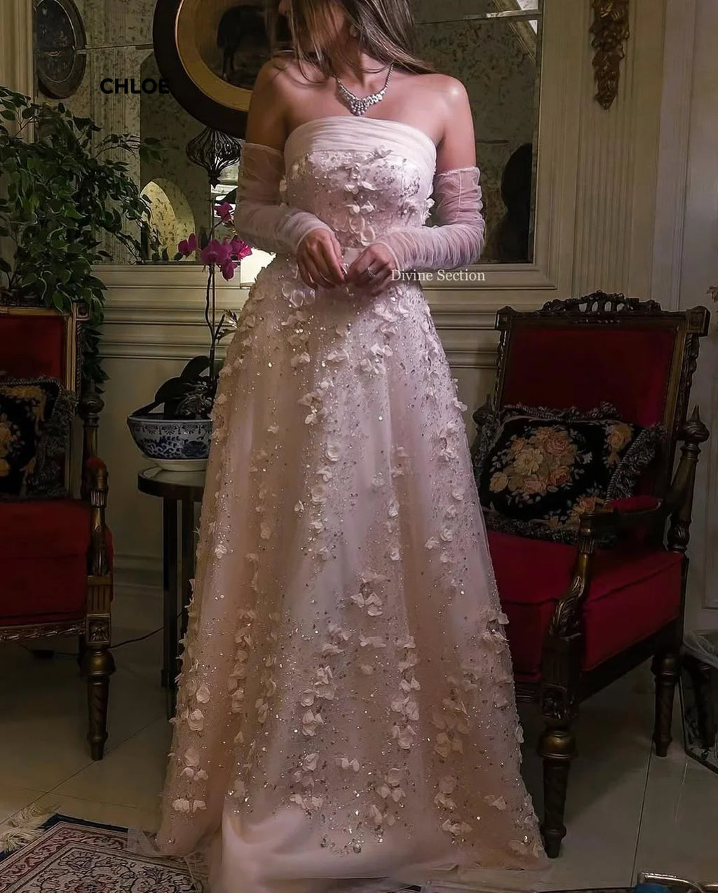 Elegant Off-shoulder Short Sleeve Robe Soiree Dress