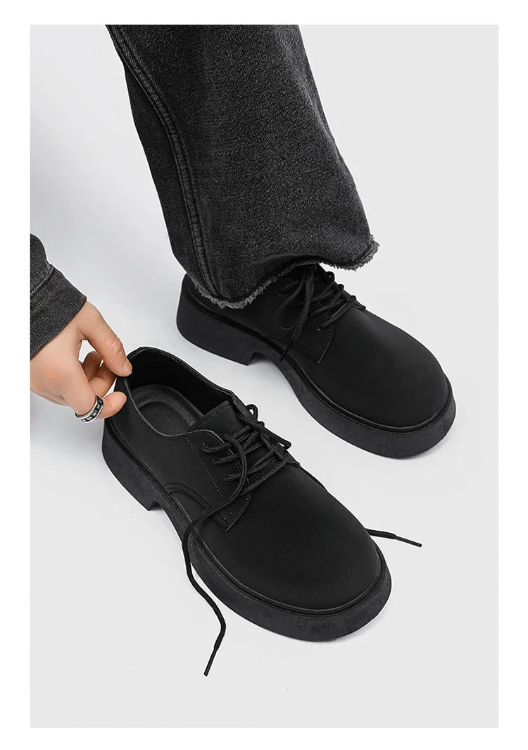 Classic British-Style Round-Toe Youth Streetwear Leather Shoes