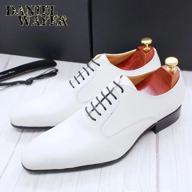 Lace-Up Pointed Toe Oxford Shoes