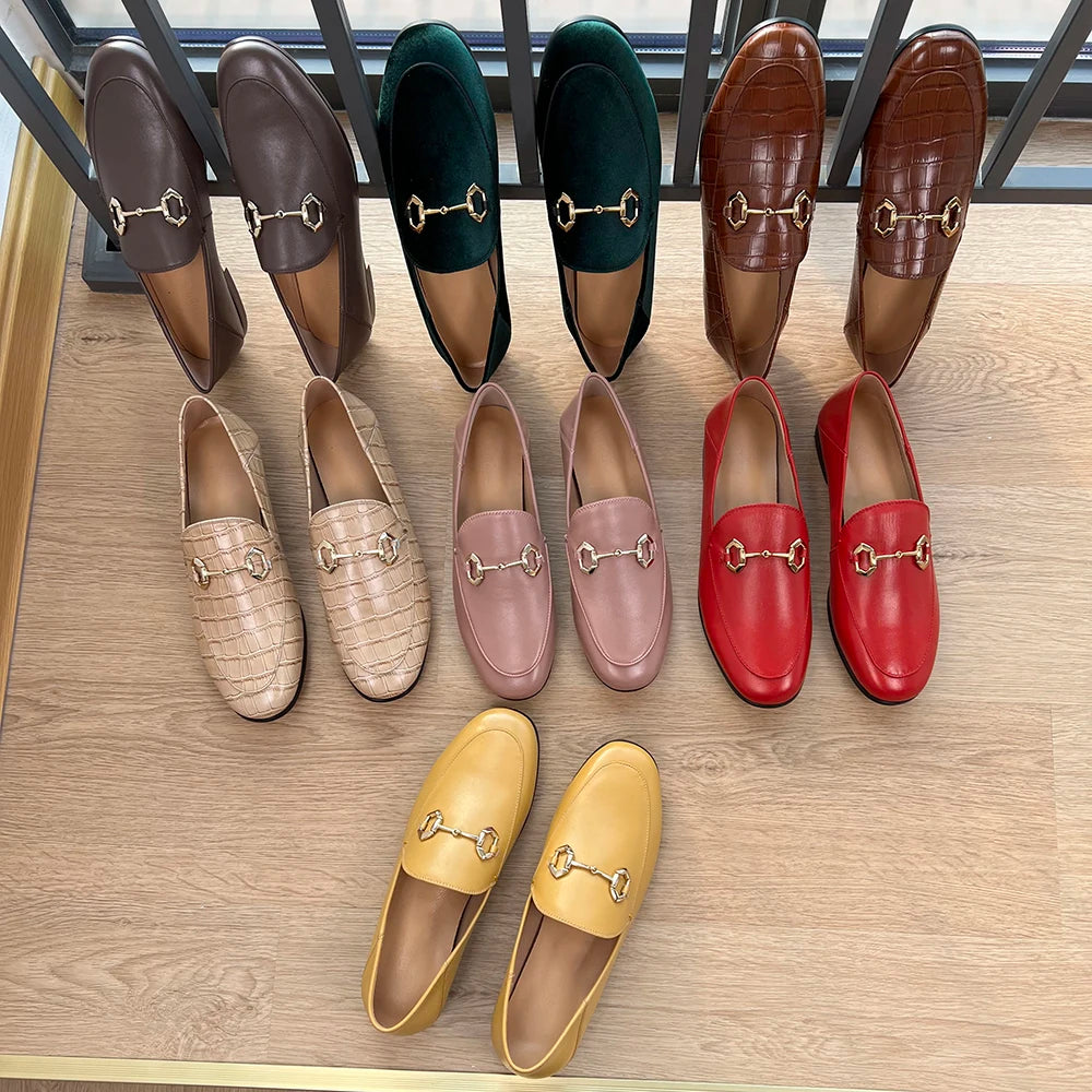 Genuine Leather Flats Outwear Casual Shoes