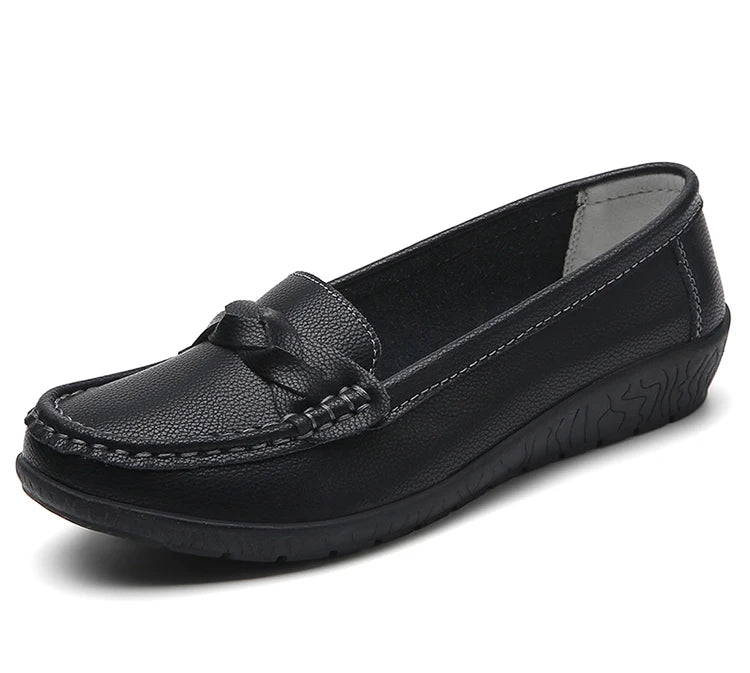 Women Soft Leather Casual Slip On Loafer