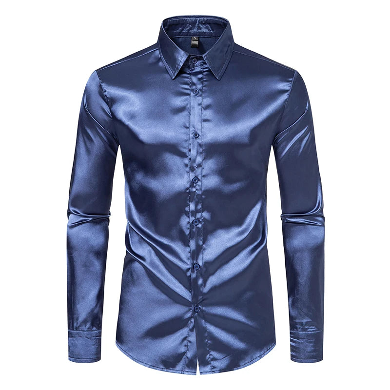 Silk Smooth Satin Tuxedo Shirt