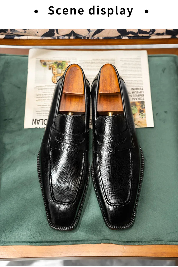 Genuine Leather Mens Slip On Loafers
